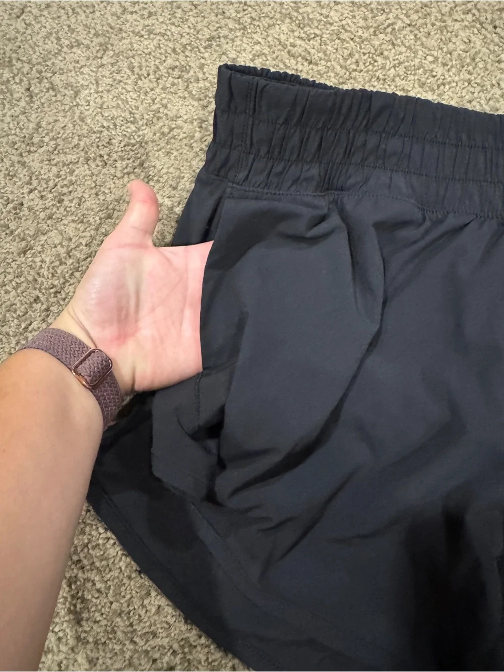 Bundle of 2 Track style active shorts with lining—Large—black